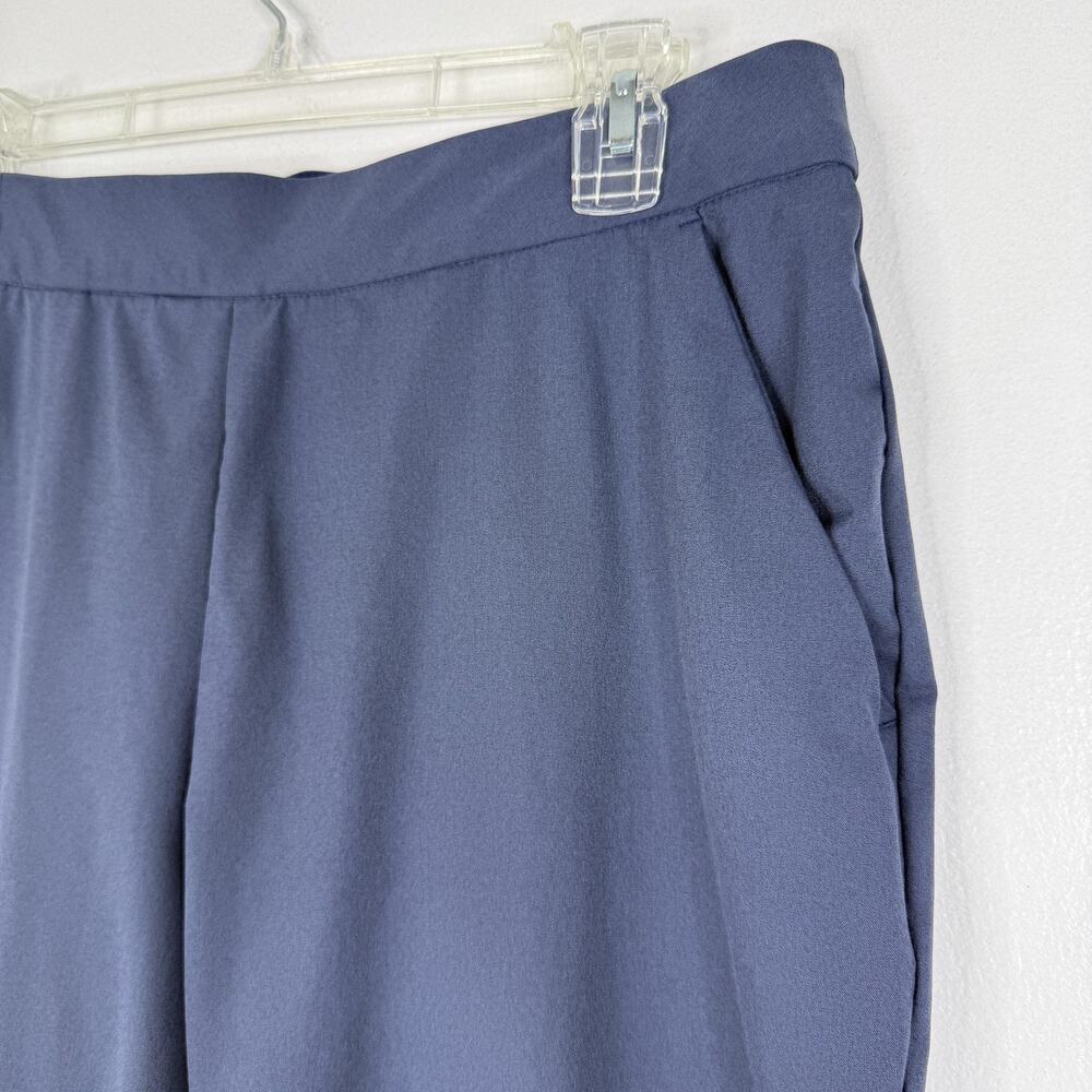 American Tall Pants Womens 10 Tall Blue Dress Tapered Pull On Twill Work Office